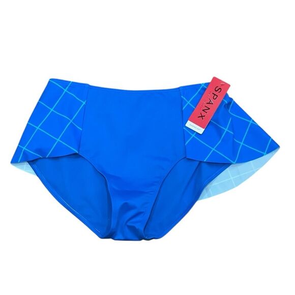 NWT Spanx Blue Flirty Skirted Swim Bikini Bottom. Size 12. ruffle swimsuit New - Picture 3 of 9